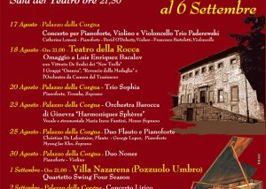 Festival di Musica Classica 2018 Programma - Castiglione del lago, Trasimeno